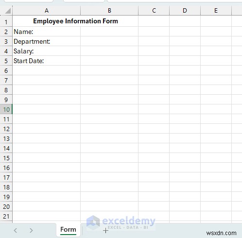 Create a Self-Clearing Excel Form Using VBA and Named Ranges