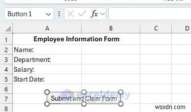 Create a Self-Clearing Excel Form Using VBA and Named Ranges