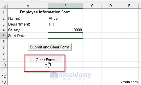 Create a Self-Clearing Excel Form Using VBA and Named Ranges