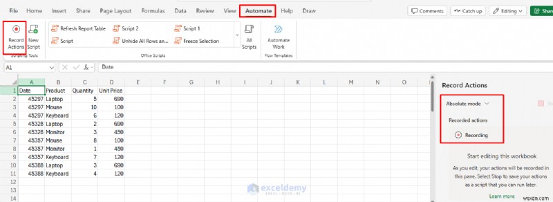 Boost Productivity: Automate Excel Online Workflows Using Office Scripts