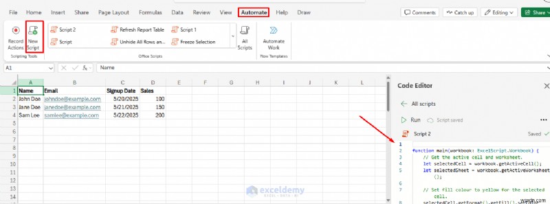 Boost Productivity: Automate Excel Online Workflows Using Office Scripts