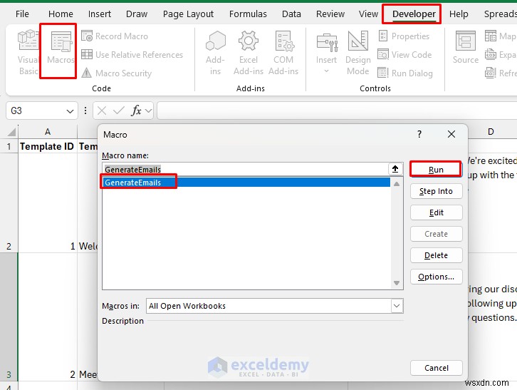 Build a Dynamic Email Generator in Excel Using Templates