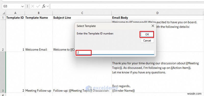 Build a Dynamic Email Generator in Excel Using Templates