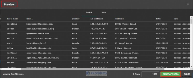 Create Realistic Excel Test Data Quickly with Mockaroo