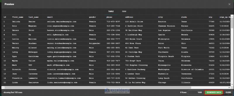 Create Realistic Excel Test Data Quickly with Mockaroo