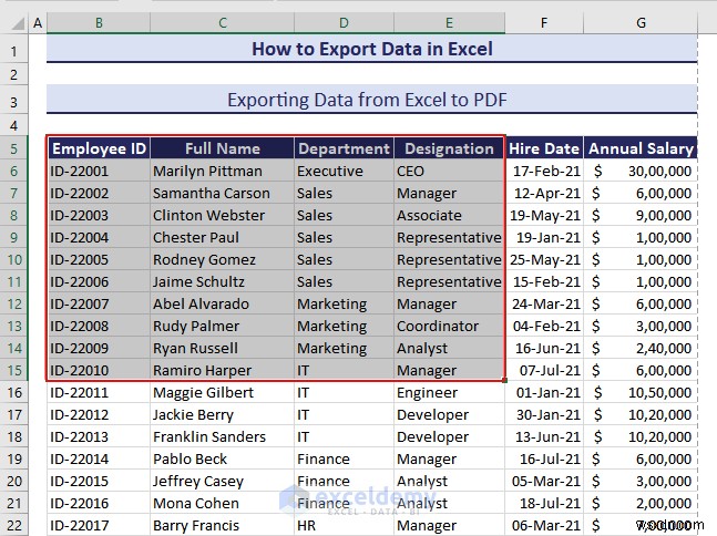 Exporting Excel Data to DOC, PDF, CSV, XML, and vCard Formats Made Easy