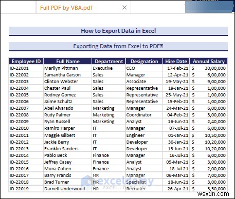 Exporting Excel Data to DOC, PDF, CSV, XML, and vCard Formats Made Easy
