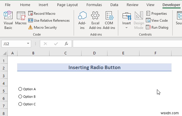 Add Radio Buttons in Excel Without Macros: Insert, Copy, Group & Delete Guide