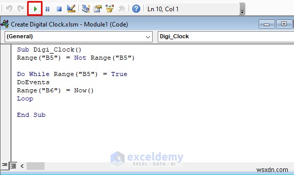 Create a Digital Clock in Excel: Two Simple VBA & Formula Methods