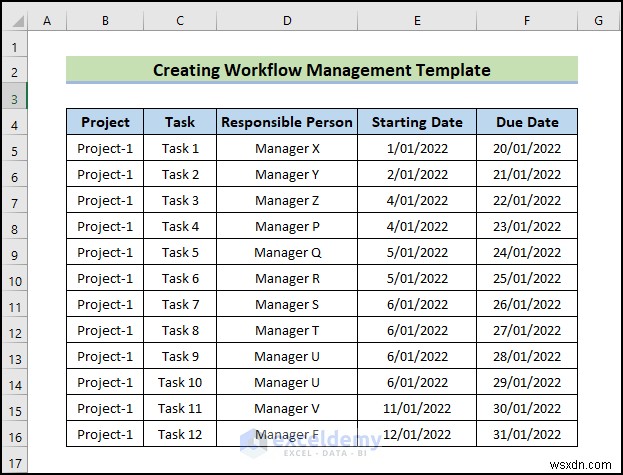 Build an Excel Workflow Management Template in 6 Easy Steps