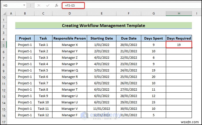 Build an Excel Workflow Management Template in 6 Easy Steps