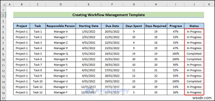 Build an Excel Workflow Management Template in 6 Easy Steps