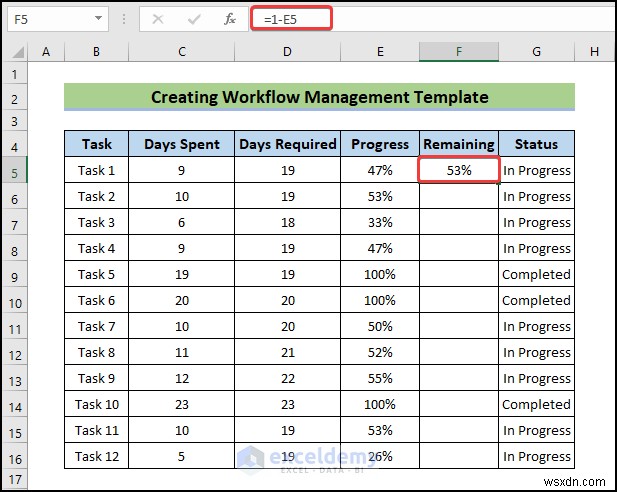 Build an Excel Workflow Management Template in 6 Easy Steps