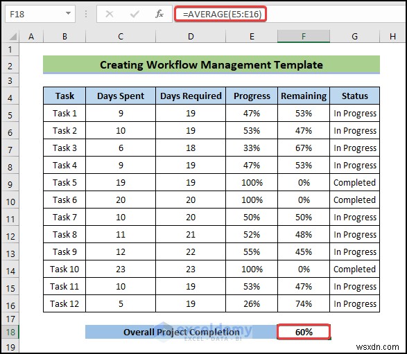 Build an Excel Workflow Management Template in 6 Easy Steps