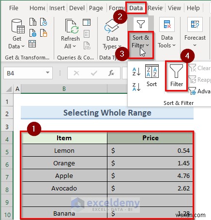 Fix Excel Filter Stopping at Blank Row – 4 Quick Solutions