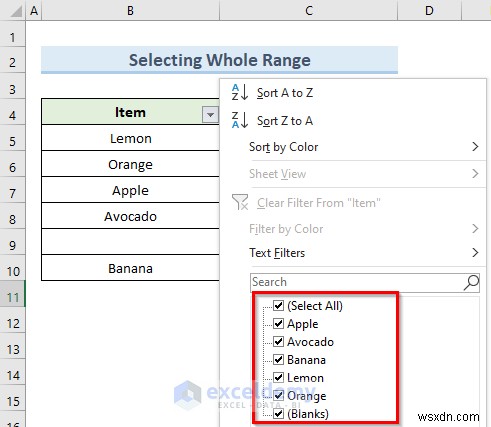 Fix Excel Filter Stopping at Blank Row – 4 Quick Solutions