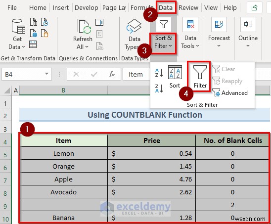 Fix Excel Filter Stopping at Blank Row – 4 Quick Solutions