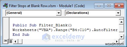 Fix Excel Filter Stopping at Blank Row – 4 Quick Solutions