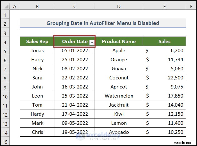 How to Fix Excel Date Filter Issues in Grocery Sales Reports