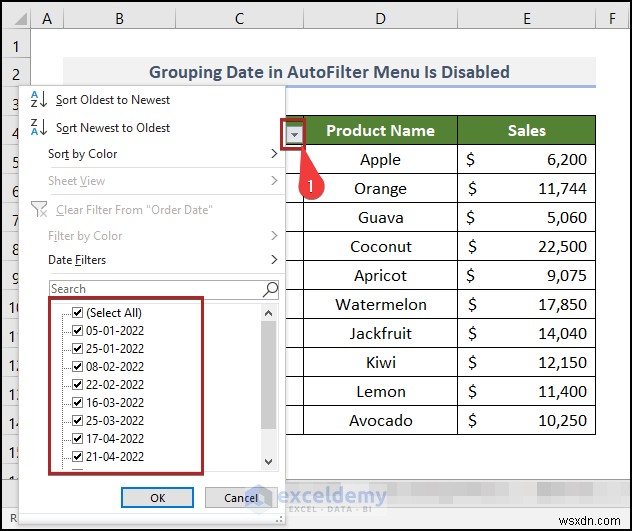 How to Fix Excel Date Filter Issues in Grocery Sales Reports