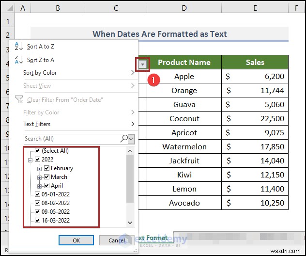 How to Fix Excel Date Filter Issues in Grocery Sales Reports