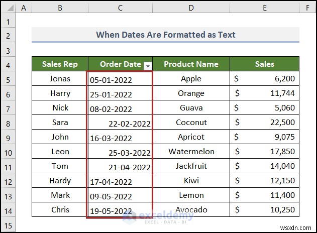 How to Fix Excel Date Filter Issues in Grocery Sales Reports