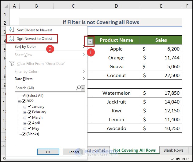 How to Fix Excel Date Filter Issues in Grocery Sales Reports
