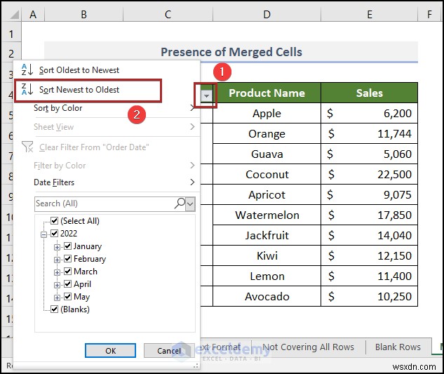 How to Fix Excel Date Filter Issues in Grocery Sales Reports