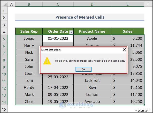 How to Fix Excel Date Filter Issues in Grocery Sales Reports