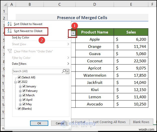 How to Fix Excel Date Filter Issues in Grocery Sales Reports