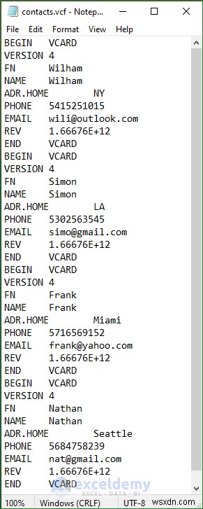 Open VCF (vCard) Files in Excel: 2 Easy Methods