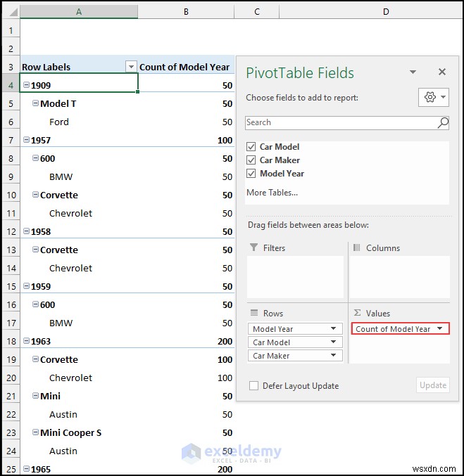 Shrink Excel Files Quickly with Pivot Tables