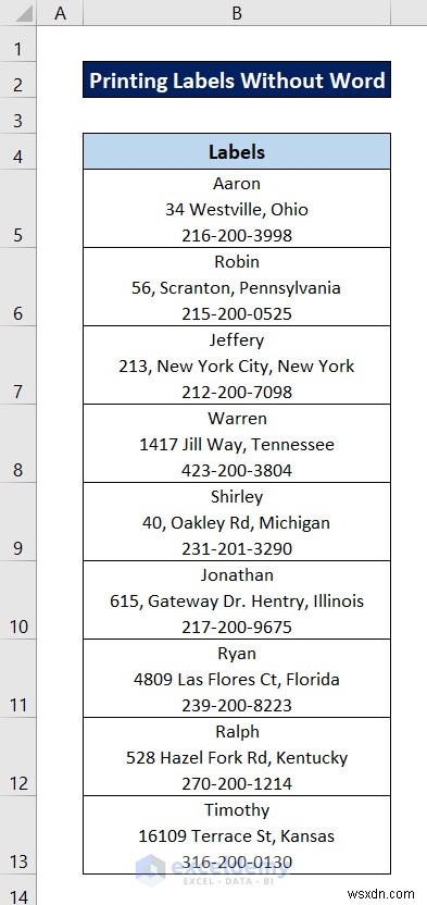 Print Labels Directly from Excel—No Word Needed