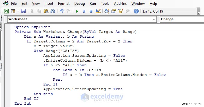 Excel Tutorial: Hide or Reveal Columns with a Drop‑Down List