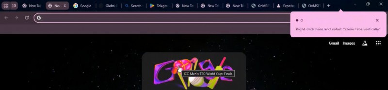 Chrome Teases Vertical Tabs, Nudges Users to Move Tabs to the Side