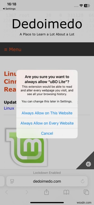 UBlock Origin Lite for Safari on iOS: Strong Ad Blocking & Easy Music Sync