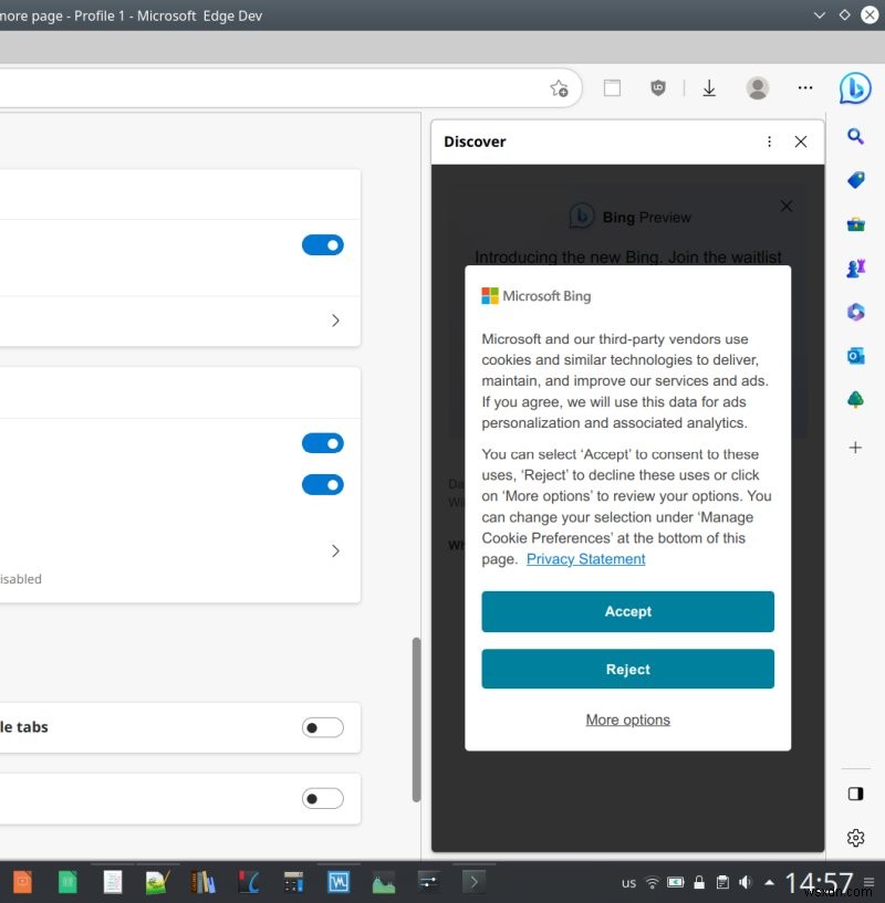 How to Disable the Bing/Discover Button in Microsoft Edge Toolbar