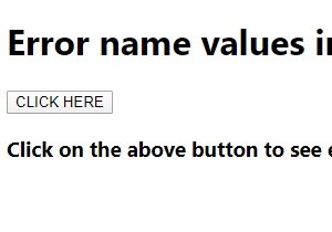 Explain the Error Name Values in JavaScript with examples.