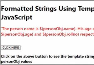 Formatted Strings Using Template Strings in JavaScript