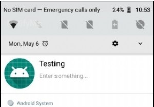 How can I insert an EditText (for inserting text) on an Android notification?