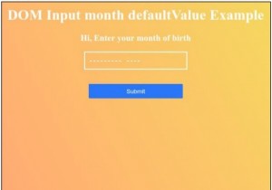 HTML DOM Input Month defaultValue Property