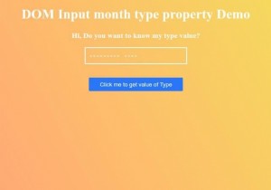 HTML DOM Input Month type Property