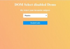 HTML DOM Select disabled Property