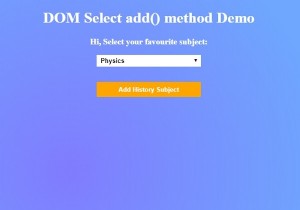 HTML DOM Select add() Method