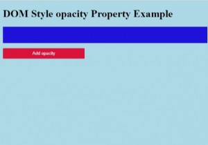 HTML DOM Style opacity Property