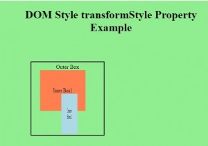 HTML DOM Style transformStyle Property