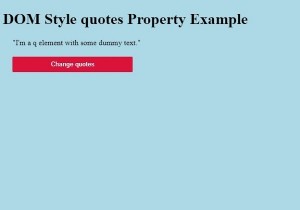HTML DOM Style quotes Property