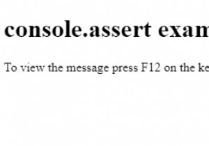 HTML DOM console.assert() Method