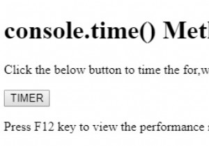 HTML DOM console.time() Method