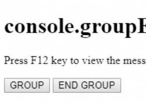 HTML DOM console.groupEnd() Method